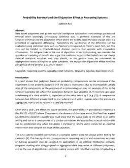 Probability Reversal and the Disjunction Effect in Reasoning Systems