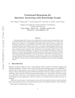 Variational Reasoning for Question Answering with Knowledge Graph