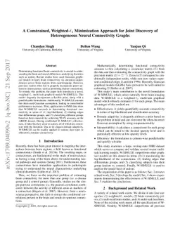 A Constrained, Weighted-L1 Minimization Approach for Joint Discovery of
  Heterogeneous Neural Connectivity Graphs