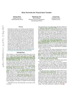 Meta Networks for Neural Style Transfer