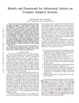 Models and Framework for Adversarial Attacks on Complex Adaptive Systems
