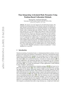 Time Integrating Articulated Body Dynamics Using Position-Based
  Collocation Method
