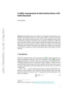 Conflict management in information fusion with belief functions
