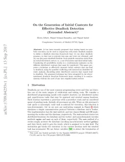 On the Generation of Initial Contexts for Effective Deadlock Detection