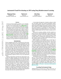 Automated Cloud Provisioning on AWS using Deep Reinforcement Learning