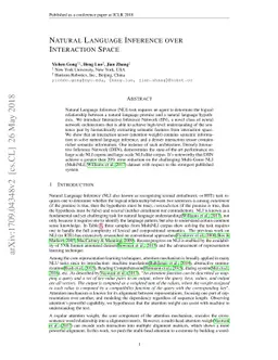 Natural Language Inference over Interaction Space