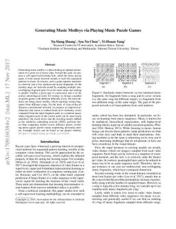 Generating Music Medleys via Playing Music Puzzle Games