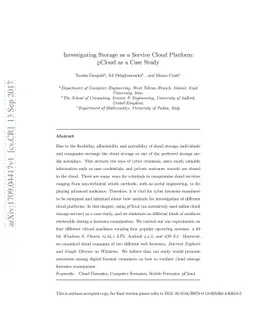 Investigating Storage as a Service Cloud Platform: pCloud as a Case
  Study