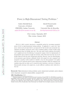 Power in High-Dimensional Testing Problems