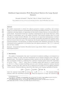 Likelihood Approximation With Hierarchical Matrices For Large Spatial
  Datasets