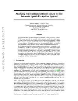 Analyzing Hidden Representations in End-to-End Automatic Speech
  Recognition Systems