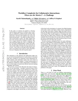Workflow Complexity for Collaborative Interactions: Where are the
  Metrics? -- A Challenge