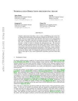 Normalized Direction-preserving Adam