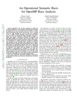 An Operational Semantic Basis for OpenMP Race Analysis