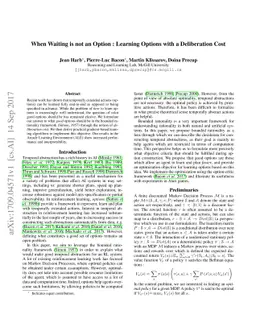 When Waiting is not an Option : Learning Options with a Deliberation
  Cost