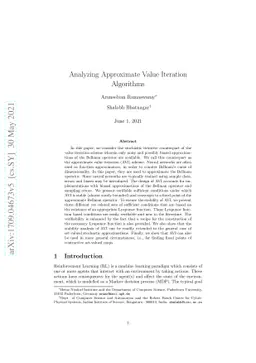 Analyzing Approximate Value Iteration Algorithms