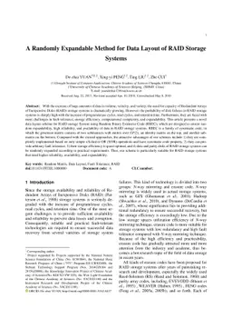 A Randomly Expandable Method for Data Layout of RAID Storage Systems