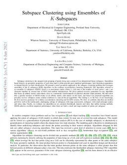Subspace Clustering using Ensembles of $K$-Subspaces