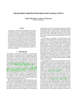 Interpretable Graph-Based Semi-Supervised Learning via Flows