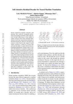 Self-Attentive Residual Decoder for Neural Machine Translation