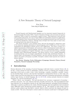 A New Semantic Theory of Natural Language