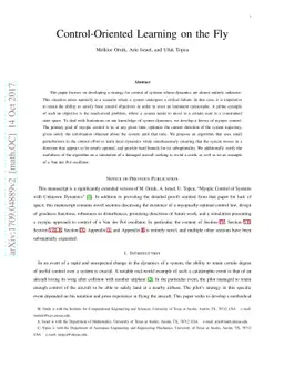 Control-Oriented Learning on the Fly