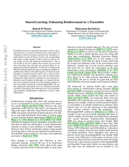Shared Learning : Enhancing Reinforcement in $Q$-Ensembles