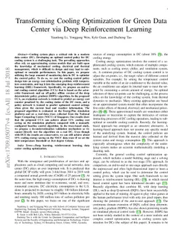 Transforming Cooling Optimization for Green Data Center via Deep
  Reinforcement Learning