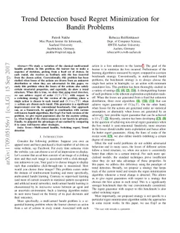Trend Detection based Regret Minimization for Bandit Problems
