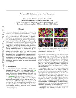Adversarial Occlusion-aware Face Detection