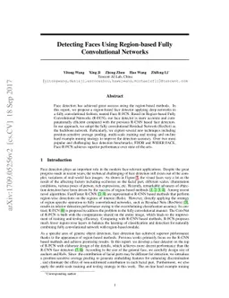 Detecting Faces Using Region-based Fully Convolutional Networks