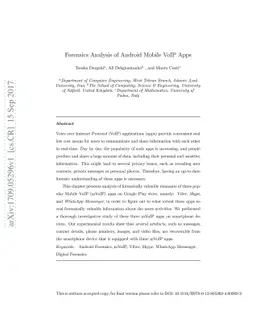 Forensics Analysis of Android Mobile VoIP Apps