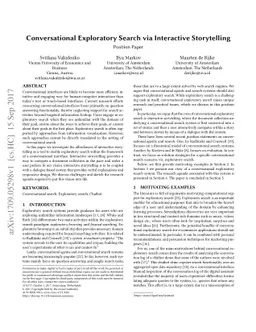 Conversational Exploratory Search via Interactive Storytelling