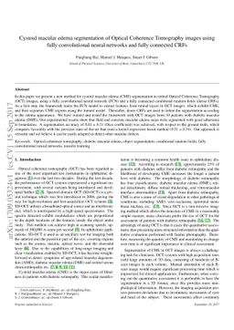 Cystoid macular edema segmentation of Optical Coherence Tomography
  images using fully convolutional neural networks and fully connected CRFs