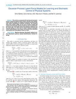 Gaussian Process Latent Force Models for Learning and Stochastic Control
  of Physical Systems