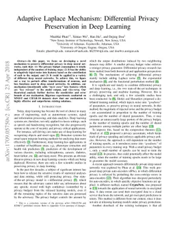 Adaptive Laplace Mechanism: Differential Privacy Preservation in Deep
  Learning