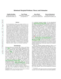 Relational Marginal Problems: Theory and Estimation