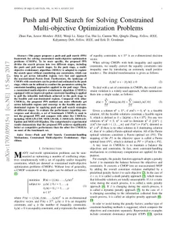 Push and Pull Search for Solving Constrained Multi-objective
  Optimization Problems