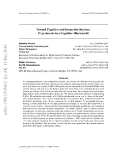 Toward Cognitive and Immersive Systems: Experiments in a Cognitive
  Microworld