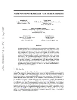 Multi-Person Pose Estimation via Column Generation