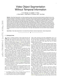 Video Object Segmentation Without Temporal Information