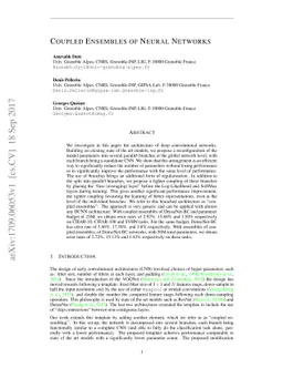 Coupled Ensembles of Neural Networks