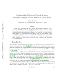 Feedforward and Recurrent Neural Networks Backward Propagation and
  Hessian in Matrix Form