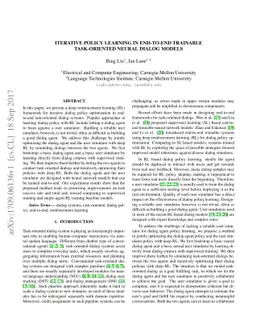 Iterative Policy Learning in End-to-End Trainable Task-Oriented Neural
  Dialog Models