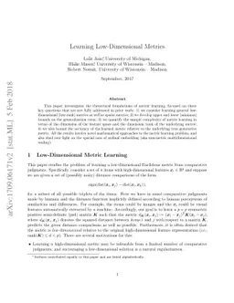 Learning Low-Dimensional Metrics