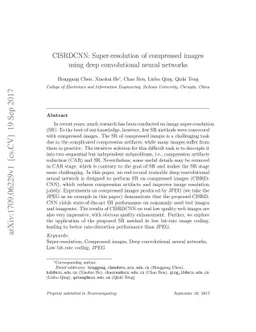 CISRDCNN: Super-resolution of compressed images using deep convolutional
  neural networks