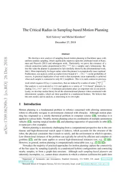 The Critical Radius in Sampling-based Motion Planning