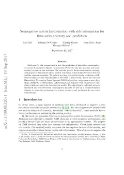 Nonnegative matrix factorization with side information for time series
  recovery and prediction