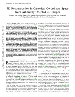 3D Reconstruction in Canonical Co-ordinate Space from Arbitrarily
  Oriented 2D Images