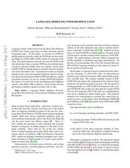 Language Modeling with Highway LSTM